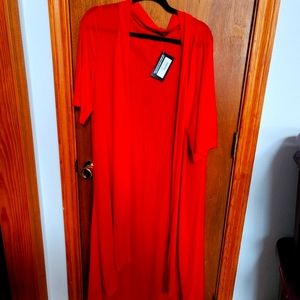 New with tags red sheer duster